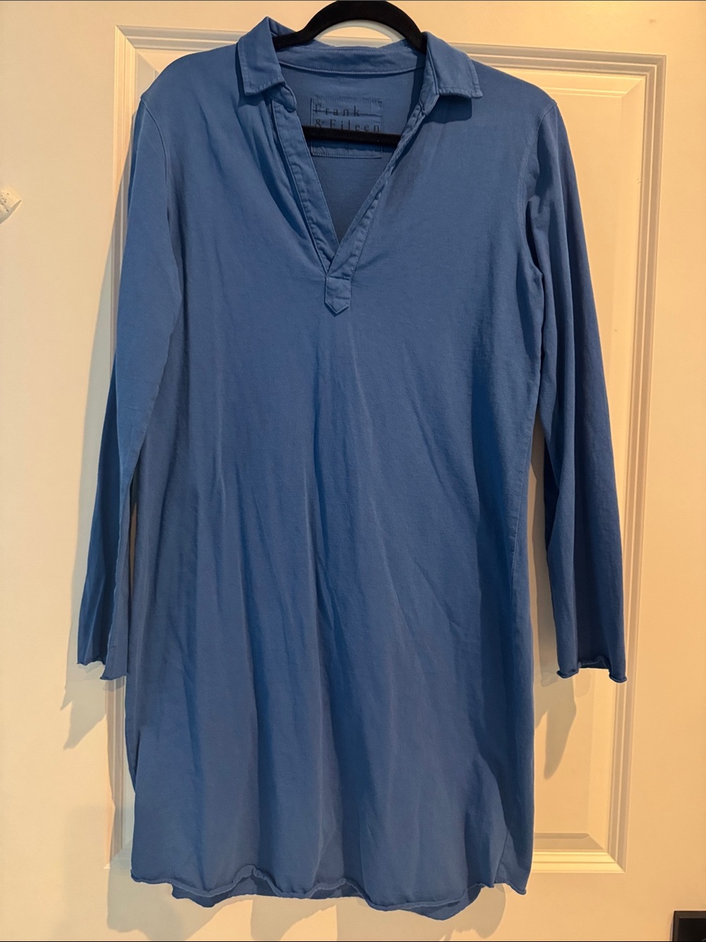 Frank & Eileen  Long-Sleeve Sky Blue Polo  dress.